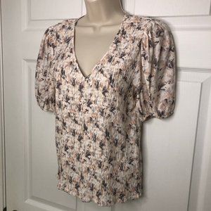 Nine West Smocked Pullover Blouse  M